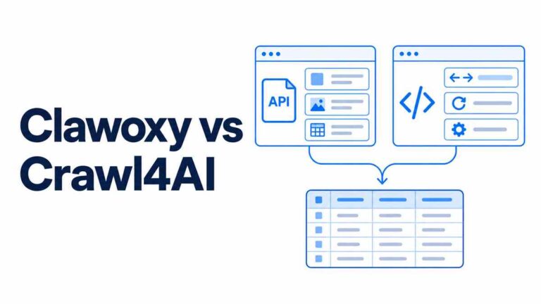 Comparison illustration of a managed collection API and an open-source crawler framework.